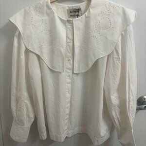 NWT Damson Madder Romeo Blouse in White - UK 14/ US 10